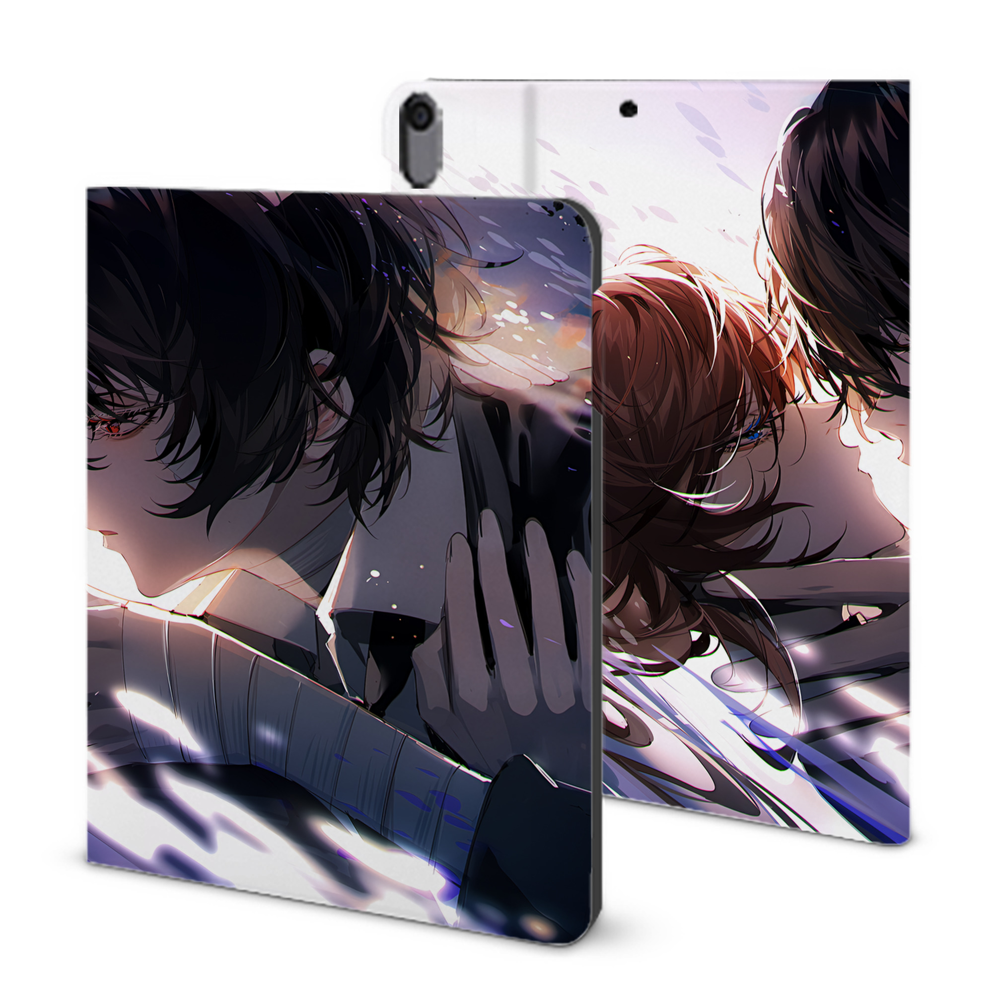 （画像用） 文豪ストレイドッグス Bungo Stray Dogs IPad ケース ブック型 PUレザー TPU 耐衝撃 軽量 薄型 ペン収納なし 全面保護 IPad 各モデル対応